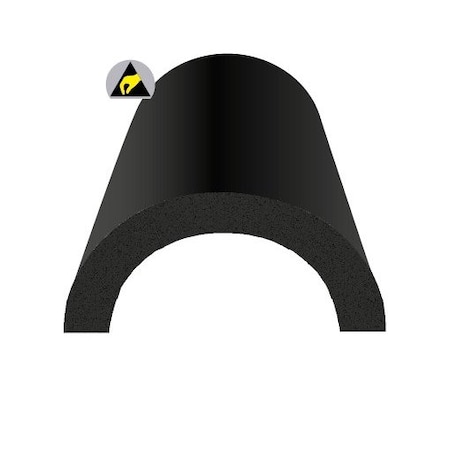 Ergomat Large Half-Circle Pipe Bumper ESD Black LHCPB120-ESD-BK